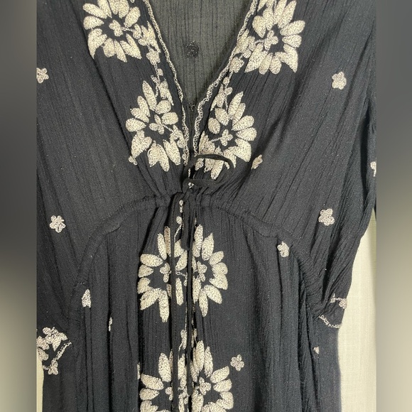 EUC Free People Embroidered Fable Midi Prairie Hippie Boho Dress size S - Picture 6 of 11